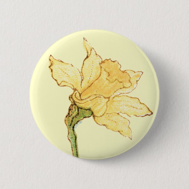 Badge Rond 5 Cm Illustration simple de jonquille par Kate (Devant)
