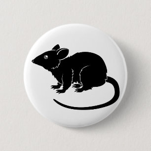 Badge Rond 5 Cm Illustration stylisée de rat