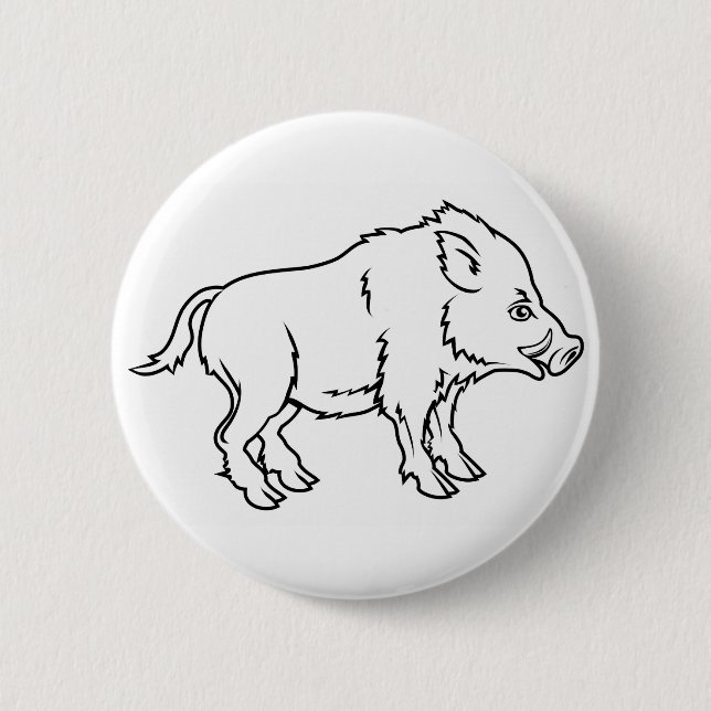 Badge Rond 5 Cm Illustration stylisée de verrat (Devant)