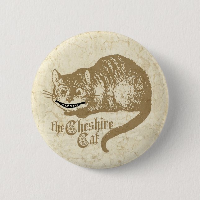 Badge Rond 5 Cm Illustration vintage de chat de Cheshire (Devant)