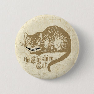 Badge Rond 5 Cm Illustration vintage de chat de Cheshire