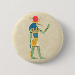 Badge Rond 5 Cm Illustration Vintage du dieu égyptien