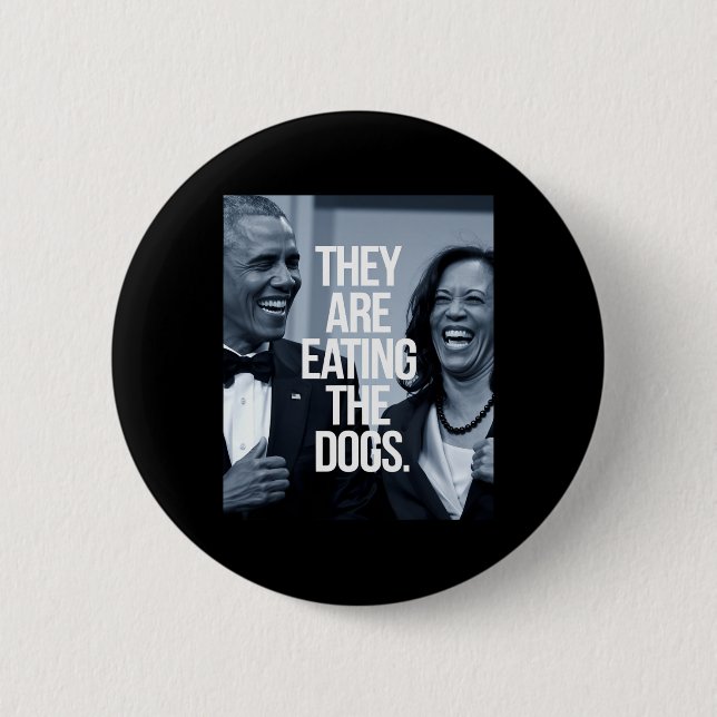 Badge Rond 5 Cm Ils Mangent Les Chiens (Devant)