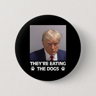 Badge Rond 5 Cm Ils mangent les chiens Trump 2024 America Électio