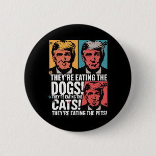 Badge Rond 5 Cm Ils mangent les chiens Trump contre Kamala 2024 El