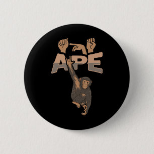 Badge Rond 5 Cm Ily Ape Langue Des Signes Hand Gesture Sourds Pert
