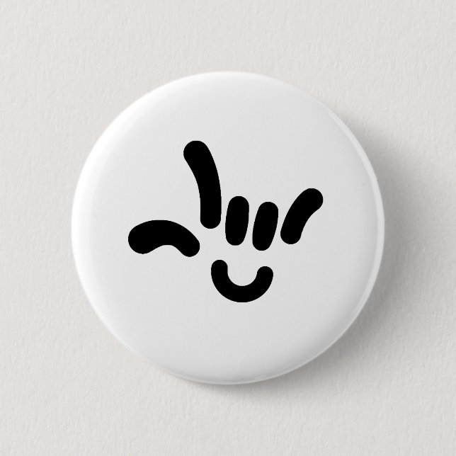Badge Rond 5 Cm ILY (JE T'AIME) dans l'ASL (Devant)