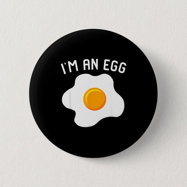 Badge Rond 5 Cm I'm An Egg Costume Funny Halloween Present Fried E (Devant)