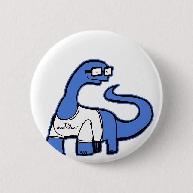 Badge Rond 5 Cm Im dinosaure impressionnant (Devant)
