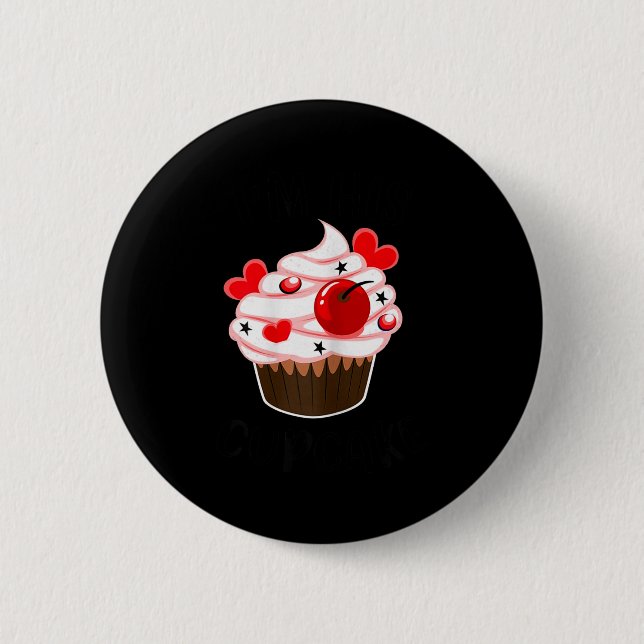 Badge Rond 5 Cm I'm His Cupcake I'm Her Studmuffin Valentine Match (Devant)