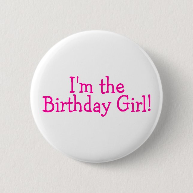 Badge Rond 5 Cm Im le rose de fille d'anniversaire (Devant)