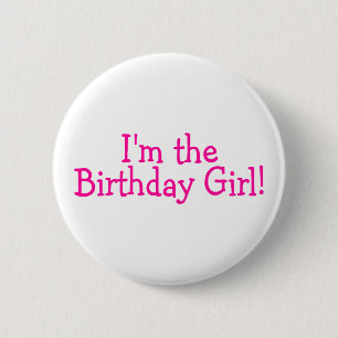 Badge Rond 5 Cm Im le rose de fille d'anniversaire