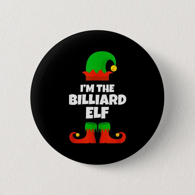 Badge Rond 5 Cm I'm The Billiard Elf Family Pajama Christmas Funny (Devant)
