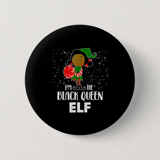 Badge Rond 5 Cm I'm The Black Queen Elf African American Girls Kid (Devant)