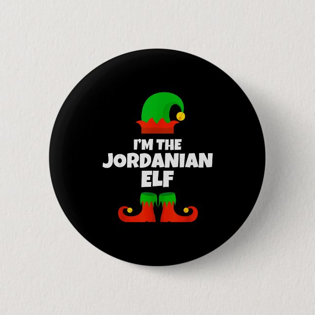 Badge Rond 5 Cm I'm The Jordanian Elf Family Pajama Christmas Funn (Devant)