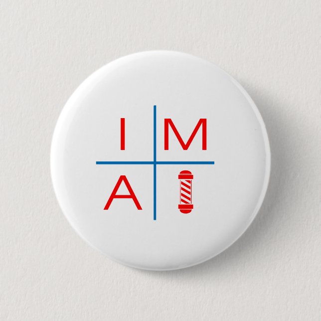 Badge Rond 5 Cm Im un coiffeur (Devant)