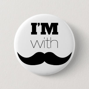 Badge Rond 5 Cm I'm With Mustache