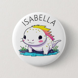 Badge Rond 5 Cm Image Cute Kawaii Axolotl Personnalisée