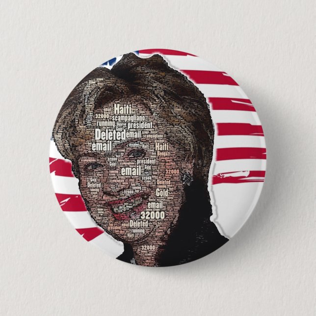 Badge Rond 5 Cm Image d'escroquerie d'email de Hillary (Devant)