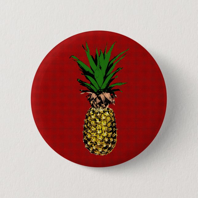 Badge Rond 5 Cm Image Newsprint ananas (Devant)