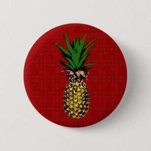 Badge Rond 5 Cm Image Newsprint ananas