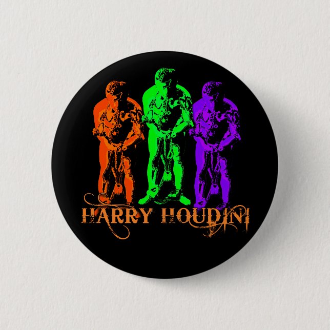 Badge Rond 5 Cm Image triple de Harry Houdini (Devant)