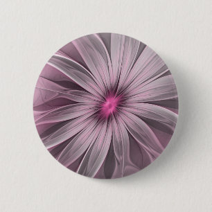 Badge Rond 5 Cm Imaginaire Fleur Plum Abstrait Flore Fractal Art