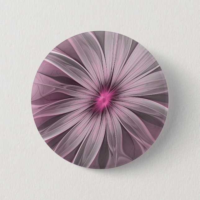 Badge Rond 5 Cm Imaginaire Fleur Plum Abstrait Flore Fractal Art (Devant)