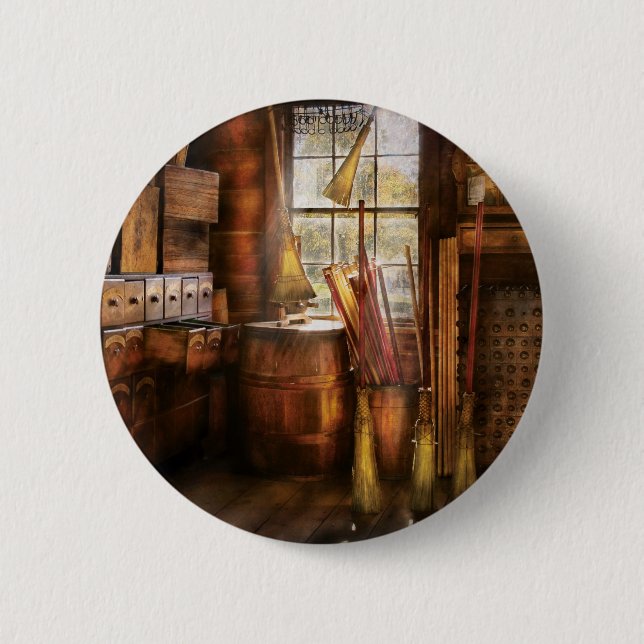 Badge Rond 5 Cm Imaginaire - le fabricant 2 de balai (Devant)