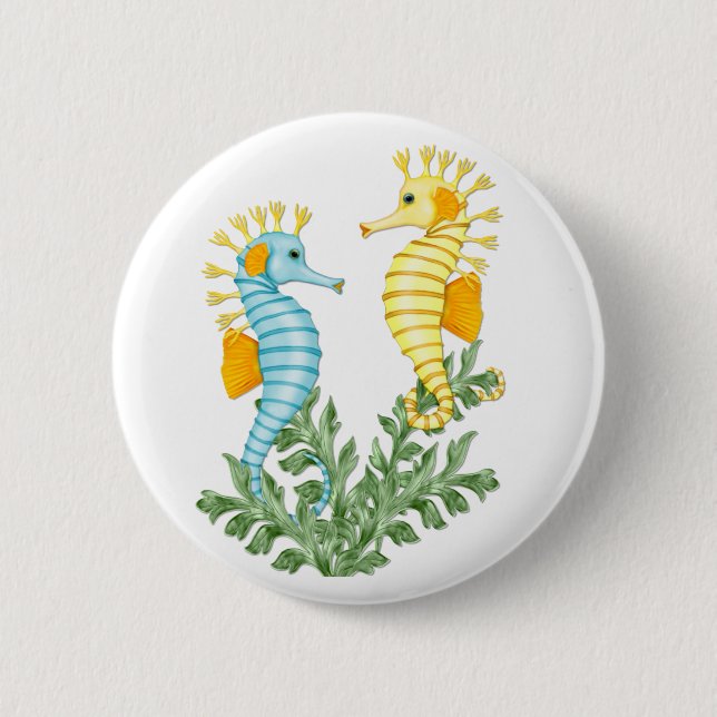 Badge Rond 5 Cm Imaginaire Seahorse (Devant)
