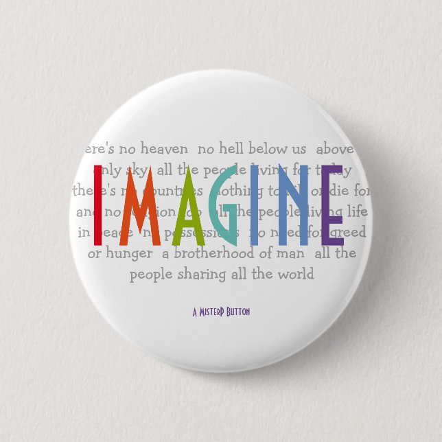 Badge Rond 5 Cm IMAGINE - Bouton MisterP (Devant)