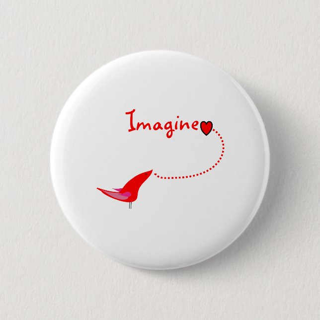 Badge Rond 5 Cm "Imagine" — John Gifts (Devant)