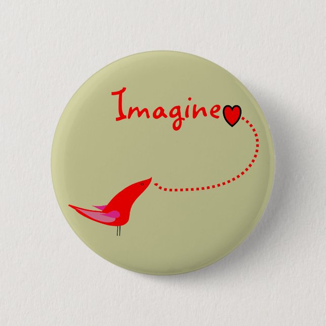 Badge Rond 5 Cm "Imaginez"---Cadeaux de John (Devant)