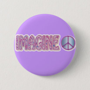 Badge Rond 5 Cm imaginez le bouton de paix