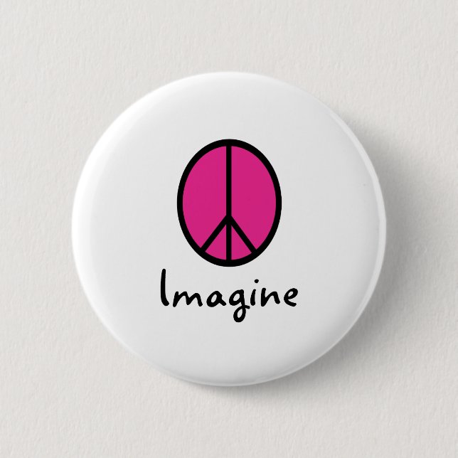 Badge Rond 5 Cm Imaginez le symbole PINK PEACE (Devant)