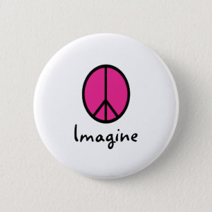 Badge Rond 5 Cm Imaginez le symbole PINK PEACE