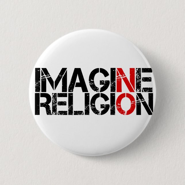 Badge Rond 5 Cm Imaginez Pas De Religion (Devant)