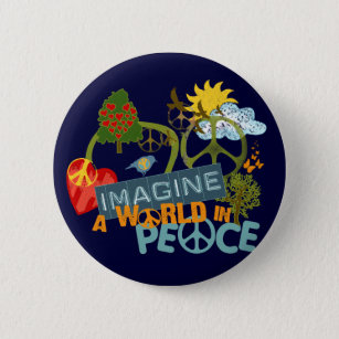 Badge Rond 5 Cm Imaginez un monde dans la paix