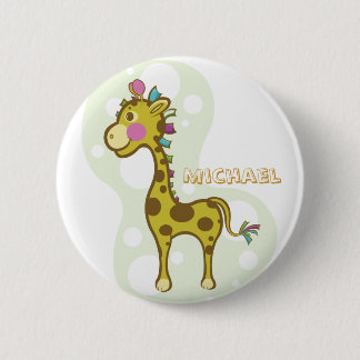 Badge Rond 5 Cm Imbécile le caractère de girafe