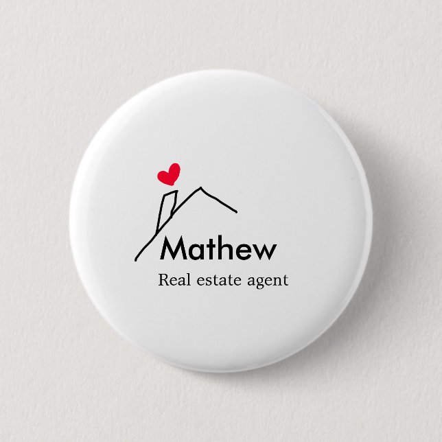 Badge Rond 5 Cm Immobilier agent immobilier immobilier constructio (Devant)