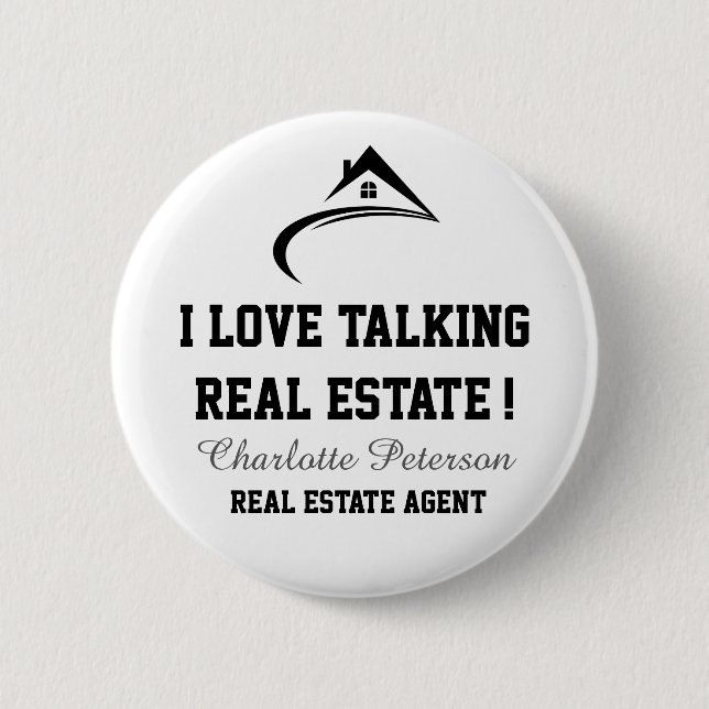 Badge Rond 5 Cm Immobilier noir et blanc (Devant)
