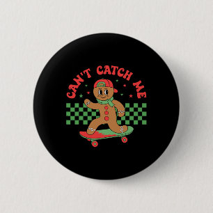 Badge Rond 5 Cm Impossible à attraper Rétro Noël Garçon en pain d'