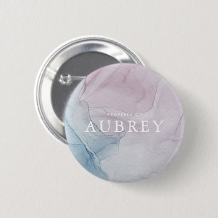 Badge Rond 5 Cm Impression Abstraite violet délicate avec nom