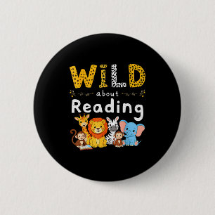 Badge Rond 5 Cm Impression animale lit un livre personnage enfants