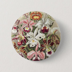 Badge Rond 5 Cm Impression botanique vintage d'orchidée par Ernst 