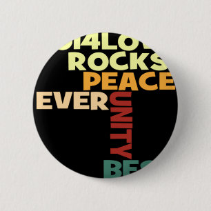 Badge Rond 5 Cm Impression d'art 2014 Love Rocks Peace