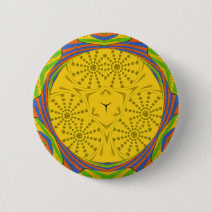 Badge Rond 5 Cm Impression d'art à motif égyptien avec cadre à car