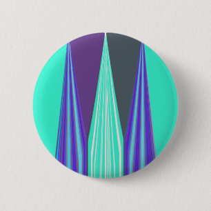 Badge Rond 5 Cm Impression d'art chevron bleu violet cyan audacieu