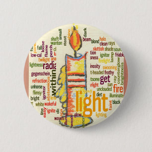 Badge Rond 5 Cm Impression d'art de nuage de mots de Flamme de Bou