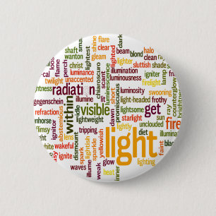 Badge Rond 5 Cm Impression d'art de nuage de mots lumineux